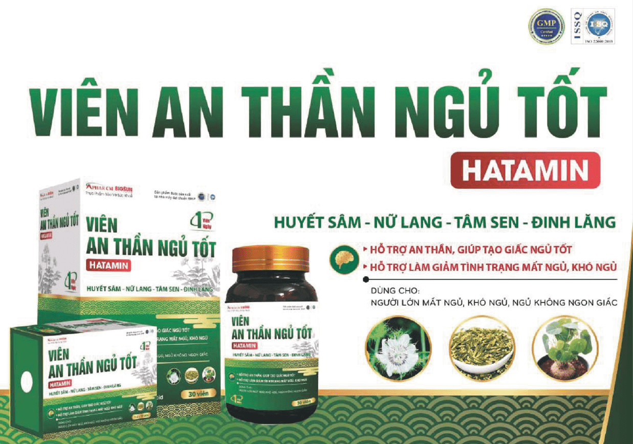 Viên An Thần Ngủ Tốt HATAMIN – Thực phẩm chức năng hỗ trợ giấc ngủ sâu, an thần từ thảo dược - Hình ảnh 2