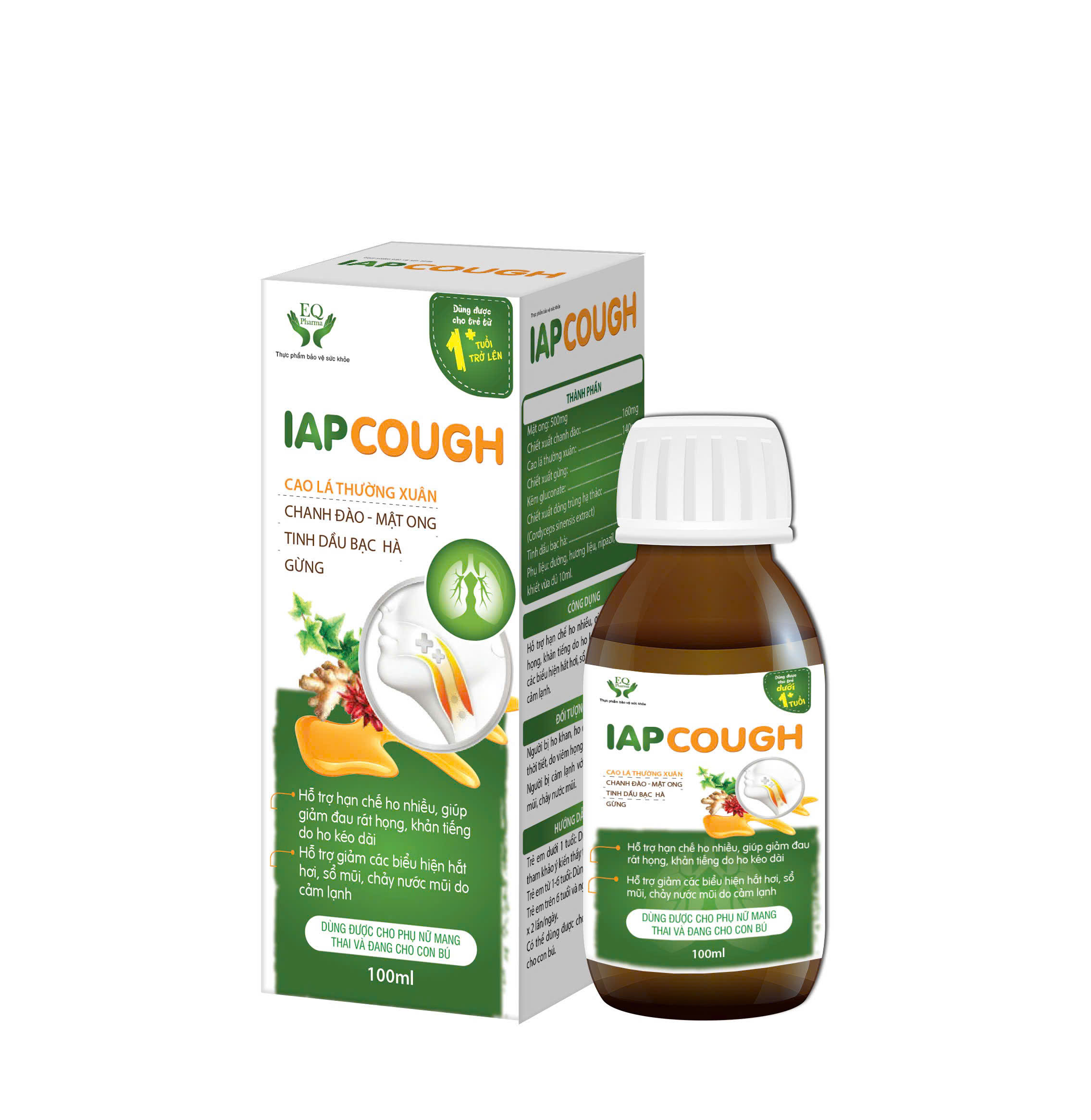 Siro ho IAP COUGH (dạng lọ 100ml) – Giảm ho, dịu họng, thông mũi từ thảo dược thiên nhiên